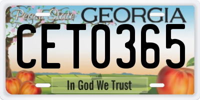 GA license plate CET0365