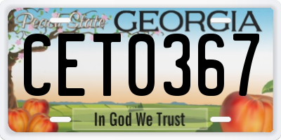 GA license plate CET0367
