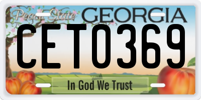 GA license plate CET0369