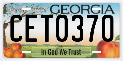 GA license plate CET0370