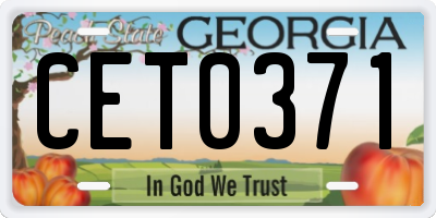 GA license plate CET0371