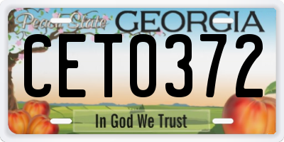 GA license plate CET0372