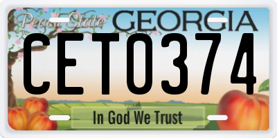 GA license plate CET0374