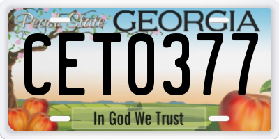 GA license plate CET0377