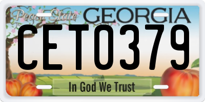 GA license plate CET0379