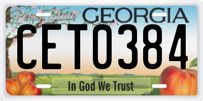 GA license plate CET0384