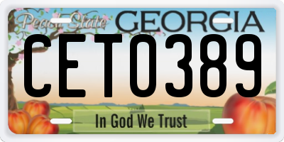 GA license plate CET0389