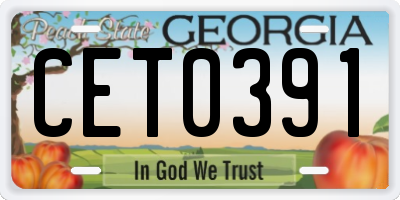 GA license plate CET0391