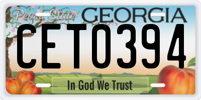 GA license plate CET0394