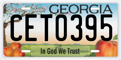GA license plate CET0395