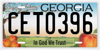GA license plate CET0396