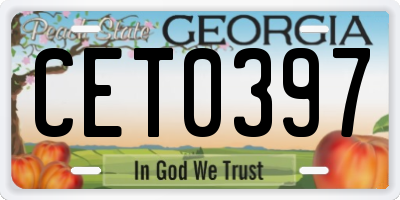 GA license plate CET0397