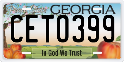 GA license plate CET0399