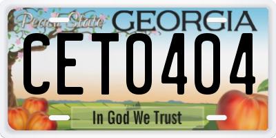 GA license plate CET0404