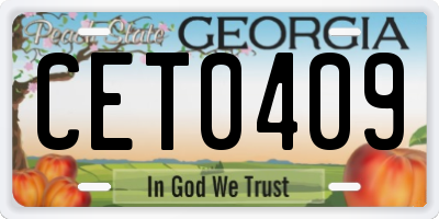 GA license plate CET0409