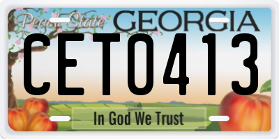 GA license plate CET0413