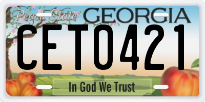 GA license plate CET0421
