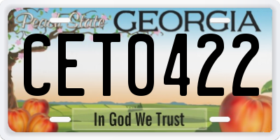 GA license plate CET0422