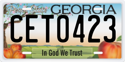GA license plate CET0423