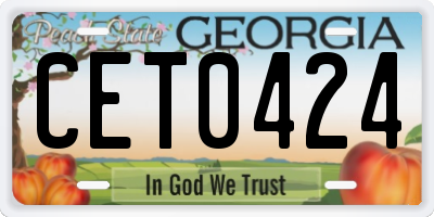 GA license plate CET0424