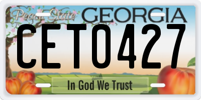 GA license plate CET0427