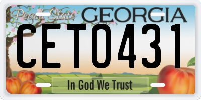 GA license plate CET0431