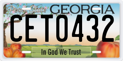 GA license plate CET0432