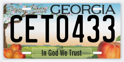 GA license plate CET0433