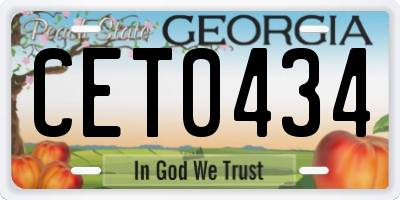 GA license plate CET0434