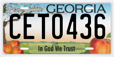 GA license plate CET0436
