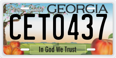GA license plate CET0437