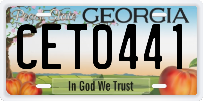 GA license plate CET0441
