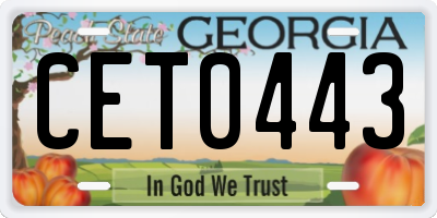 GA license plate CET0443