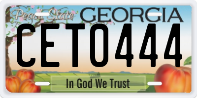 GA license plate CET0444