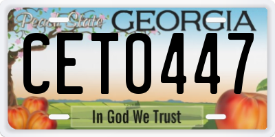 GA license plate CET0447