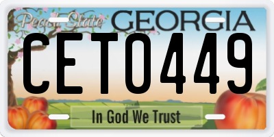 GA license plate CET0449