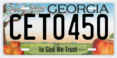 GA license plate CET0450