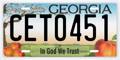 GA license plate CET0451