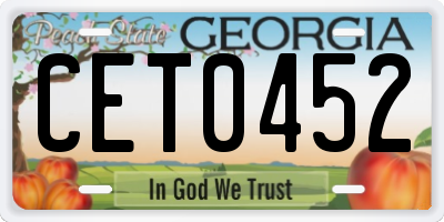 GA license plate CET0452