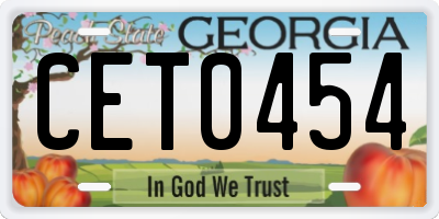 GA license plate CET0454