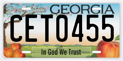 GA license plate CET0455