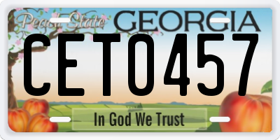 GA license plate CET0457