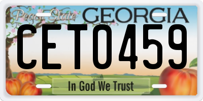 GA license plate CET0459