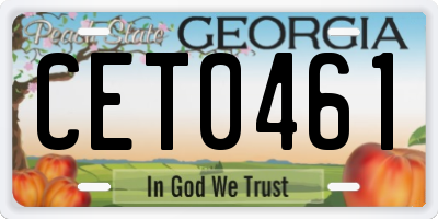 GA license plate CET0461