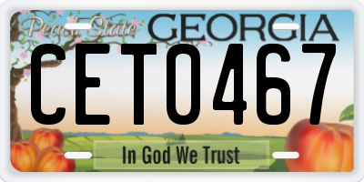 GA license plate CET0467