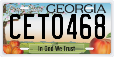 GA license plate CET0468