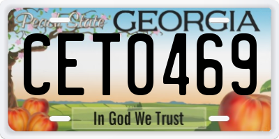 GA license plate CET0469