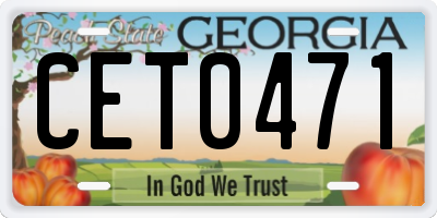 GA license plate CET0471