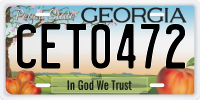 GA license plate CET0472