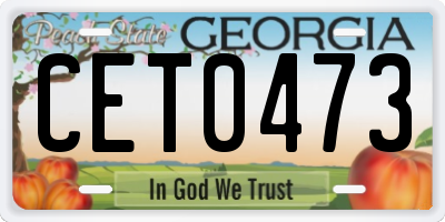 GA license plate CET0473